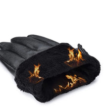 Load image into Gallery viewer, Men PU Leather Glove Winter Warm Touch Screen Gloves