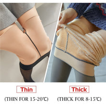 Load image into Gallery viewer, Winter Women's Fleece Tights Translucent Pantyhose Warm Tights