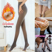Load image into Gallery viewer, Winter Women's Fleece Tights Translucent Pantyhose Warm Tights