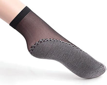Load image into Gallery viewer, 10 Pairs Silky Anti-Slip Cotton Sole Sheer Ankle High Tights Hosiery Socks