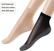 Load image into Gallery viewer, 10 Pairs Silky Anti-Slip Cotton Sole Sheer Ankle High Tights Hosiery Socks