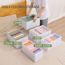 Load image into Gallery viewer, 2 Pack 7 Grids Foldable Clothes Jeans Organizer Storage Box