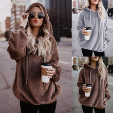 Load image into Gallery viewer, Women’s Plush Teddy Hoodie with Zipper