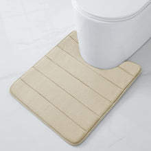 Load image into Gallery viewer, U-Shaped Non Slip Memory Foam Contour Toilet Bath Rug