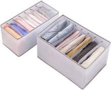Load image into Gallery viewer, 2 Pack 7 Grids Foldable Clothes Jeans Organizer Storage Box