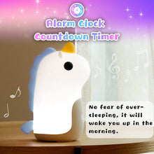 Load image into Gallery viewer, Cute Unicorn Night Light Alarm Clock