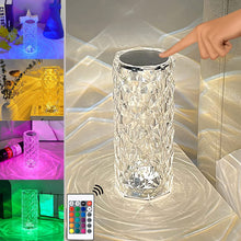 Load image into Gallery viewer, Crystal Lamp 16 Color Changing RGB Touch Lamp USB Romantic LED Rose Diamond Table Lamps