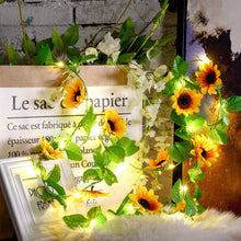 Load image into Gallery viewer, 20 LED Sunflower Garland Wreath Hanging String Lights