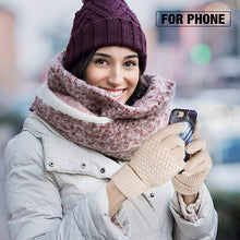 Load image into Gallery viewer, 2 Pairs Women Winter Touch Screen Gloves Warm Lined Knit Gloves
