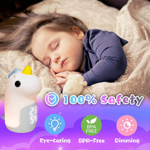 Load image into Gallery viewer, Cute Unicorn Night Light Alarm Clock