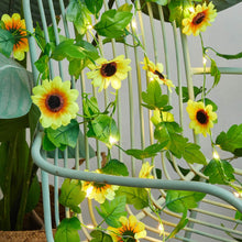 Load image into Gallery viewer, 20 LED Sunflower Garland Wreath Hanging String Lights