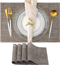 Load image into Gallery viewer, 4 Pack PVC Heat Resistant Stain Resistant Non-Slip Placemats Table Mats