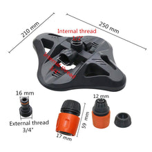 Load image into Gallery viewer, Adjustable 360 Degree 3-arm Rotating Sprinklers Grass Lawn Automatic Watering Nozzles