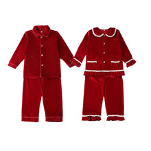 Load image into Gallery viewer, Boutique Fashion Velvet Christmas Baby Pyjamas Set