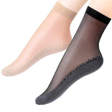 Load image into Gallery viewer, 10 Pairs Silky Anti-Slip Cotton Sole Sheer Ankle High Tights Hosiery Socks