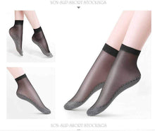 Load image into Gallery viewer, 10 Pairs Silky Anti-Slip Cotton Sole Sheer Ankle High Tights Hosiery Socks