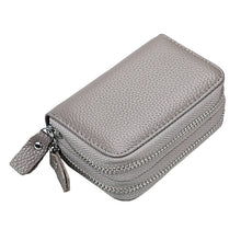 Load image into Gallery viewer, Genuine Leather Rfid Women's Zipper Card Wallet With Card Holders
