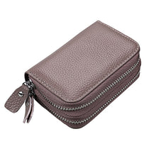 Load image into Gallery viewer, Genuine Leather Rfid Women's Zipper Card Wallet With Card Holders