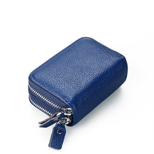 Load image into Gallery viewer, Genuine Leather Rfid Women's Zipper Card Wallet With Card Holders