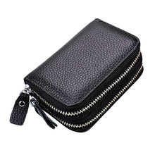 Load image into Gallery viewer, Genuine Leather Rfid Women's Zipper Card Wallet With Card Holders