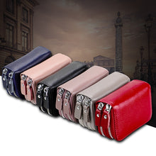 Load image into Gallery viewer, Genuine Leather Rfid Women's Zipper Card Wallet With Card Holders