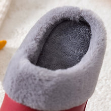 Load image into Gallery viewer, Unisex Waterproof Leather Faux Fur Splicing Home Slippers