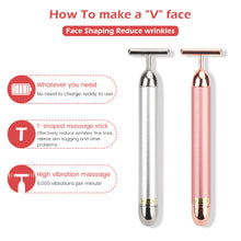 Load image into Gallery viewer, 24k Gold Face Lift Bar Roller Vibration Slimming Massager