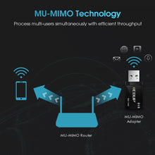 Load image into Gallery viewer, 1300Mbps Mini USB3.0 Wifi Adapter 5.8G/2.4GHz Wireless AC USB Adapter