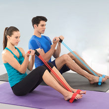 Load image into Gallery viewer, 4 Resistanc Elastic Pull Ropes Exerciser Rower Belly Resistance Band