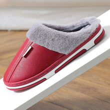 Load image into Gallery viewer, Unisex Waterproof Leather Faux Fur Splicing Home Slippers