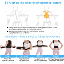 Load image into Gallery viewer, Adjustable Posture Corrector Back Support Shoulder Back Brace Corrector