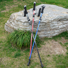 Load image into Gallery viewer, Auminum Alloy Telescopic Ultralight Trekking Pole Anti Shock Hike Folding Stick