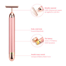 Load image into Gallery viewer, 24k Gold Face Lift Bar Roller Vibration Slimming Massager