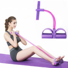 Load image into Gallery viewer, 4 Resistanc Elastic Pull Ropes Exerciser Rower Belly Resistance Band