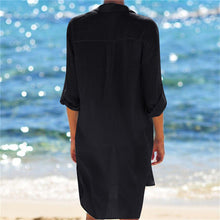 Load image into Gallery viewer, Women Beach Blouse Cover Ups Summer Button Swimsuit Pocket Shirts