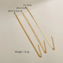 Load image into Gallery viewer, 3Pcs/Set Gold Color Simple Chain Anklets