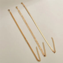 Load image into Gallery viewer, 3Pcs/Set Gold Color Simple Chain Anklets