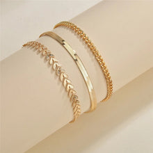 Load image into Gallery viewer, 3Pcs/Set Gold Color Simple Chain Anklets
