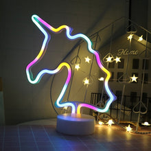Load image into Gallery viewer, Neon Sign USB LED Decoration Unicorn Flamingo Lamp