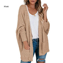 Load image into Gallery viewer, Women's Fuzzy Popcorn Batwing Sleeve Cardigan Knit Oversized Sherpa Sweater Pockets Coat