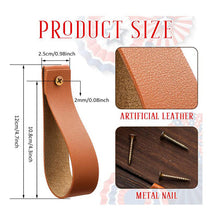 Load image into Gallery viewer, 8 Pcs PU Leather Wall Hooks PU Leather Straps Hanger Towel Hooks