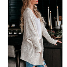 Load image into Gallery viewer, Women's Fuzzy Popcorn Batwing Sleeve Cardigan Knit Oversized Sherpa Sweater Pockets Coat