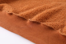 Load image into Gallery viewer, Women Short Warm Plush Camel Colored Zipped Jacket