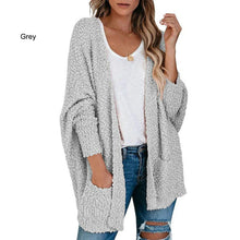 Load image into Gallery viewer, Women's Fuzzy Popcorn Batwing Sleeve Cardigan Knit Oversized Sherpa Sweater Pockets Coat