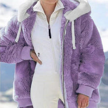 Load image into Gallery viewer, Winter Woman Oversized Plush Zip Hooded Jacket