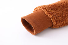 Load image into Gallery viewer, Women Short Warm Plush Camel Colored Zipped Jacket