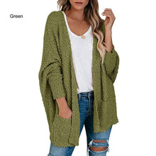 Load image into Gallery viewer, Women's Fuzzy Popcorn Batwing Sleeve Cardigan Knit Oversized Sherpa Sweater Pockets Coat