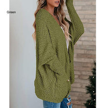 Load image into Gallery viewer, Women's Fuzzy Popcorn Batwing Sleeve Cardigan Knit Oversized Sherpa Sweater Pockets Coat