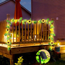 Load image into Gallery viewer, 20 LED Sunflower Garland Wreath Hanging String Lights