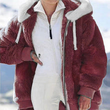 Load image into Gallery viewer, Winter Woman Oversized Plush Zip Hooded Jacket